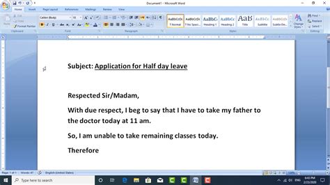 day leave application   write  day leave application