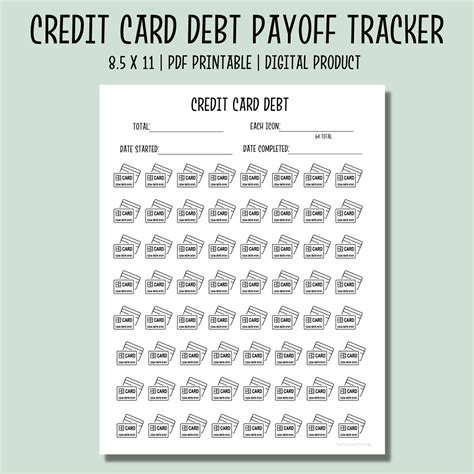 credit card debt payoff tracker printable debt payoff tracker