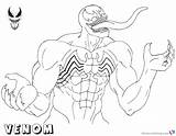 Venom Coloring Pages Lineart Printable Kids Color Print Adults sketch template