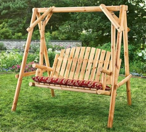 outdoor  feet log swing  seater wooden log chair patio