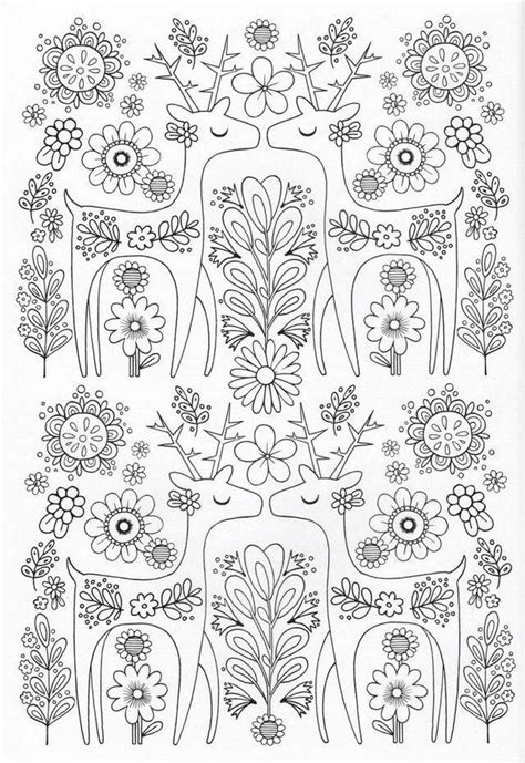 embroidery coloring pages scenery mountains