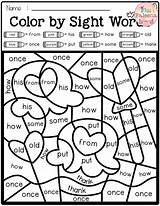 Sight Words Grade Color First Code Word Worksheets Coloring Worksheet Printable Pages Kindergarten Printables Activities Games Dolch Fun Answer Practice sketch template