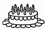 Coloring Cake Birthday Outline Pages Happy Candles Colouring Drawing Clipart Color Clip Cliparts Printable Chocolate 4th Online Years Kids Library sketch template