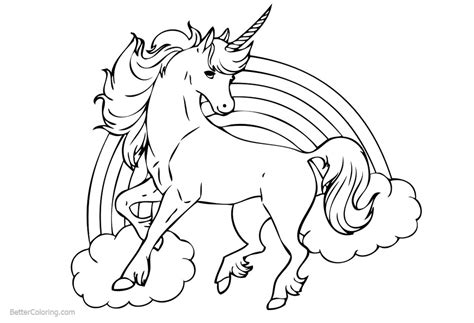 unicorn coloring pages  rainbow  printable coloring pages