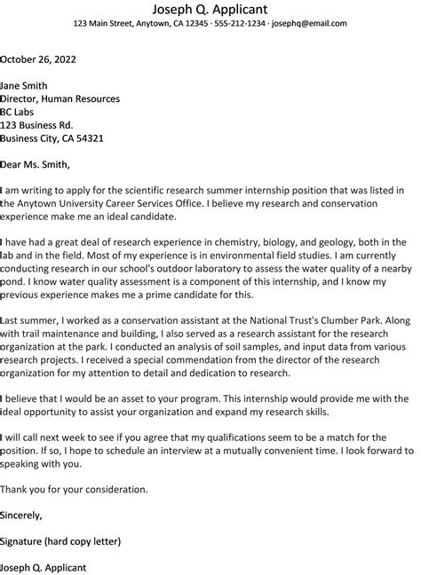 internship cover letter examples  writing tips