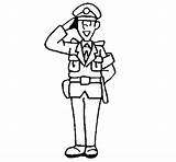 Police Officer Coloring Waving Coloringcrew sketch template
