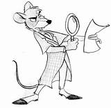 Mouse Great Detective Coloring Pages Basil sketch template