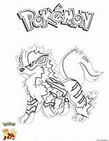Pokemon Coloring Arcanine Pages Printable sketch template