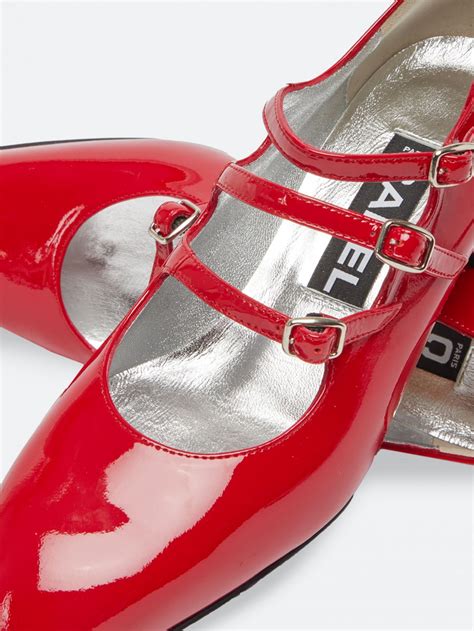 kina red patent leather mary janes carel paris shoes