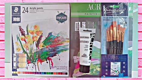 unboxing  art materials acrylic paint lets   youtube