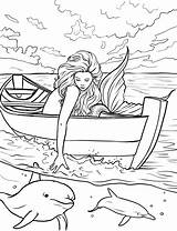 Mermaid Coloring Pages Adults Fenech Selina Adult Kids Printable Mystical Colouring Mermaids Da Fantasy Boat Bestcoloringpagesforkids Siren Book Detailed Printables sketch template