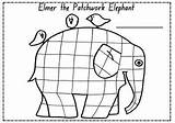 Elmer Patchwork sketch template
