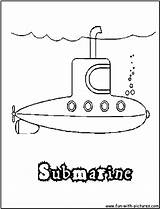 Submarine Coloring Pages Yellow Printable Submarines Beatles Kids Paint Craft Vehicles Stencils Color Drawing Stencil Preschool Print Colouring Transportation Fun sketch template