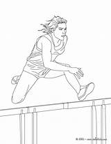 Coloring Athletics Pages Athlete Hurdles Colouring Color Printable Kids Sports sketch template