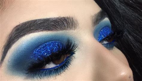 makeup  salma  instagram royal blue glitter smokey eyes