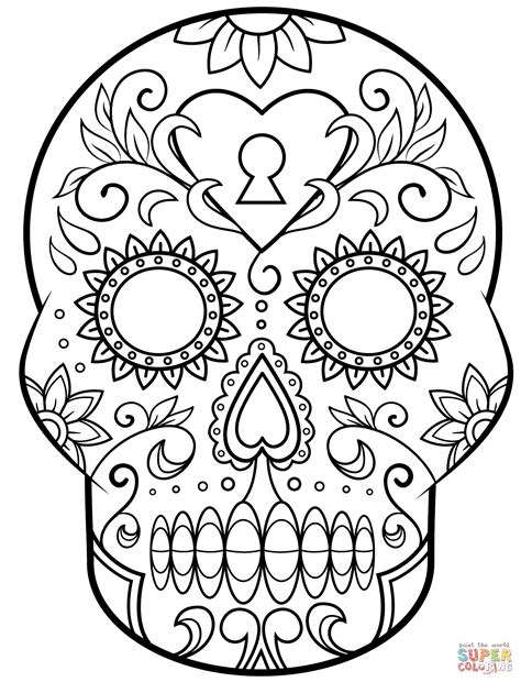 coloring pages  skulls  day   dead coloring home
