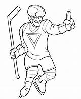 Coloring Hockey Player Pages Popular sketch template