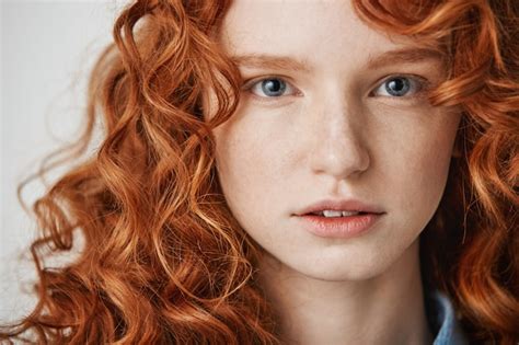 Free Photo Close Up Of Beautiful Natural Ginger Girl With Freckles