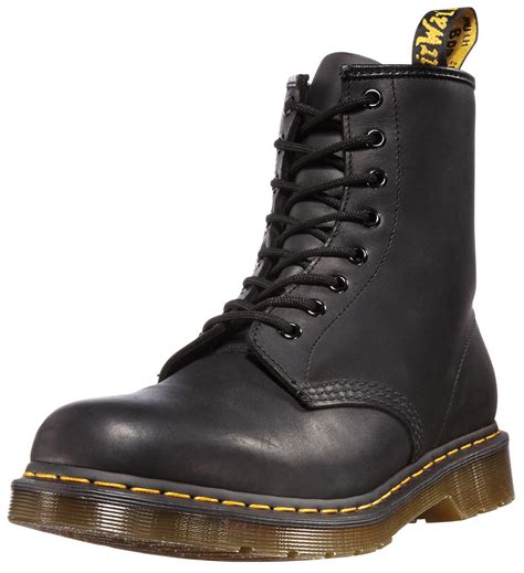 dr martens  greasy leather lace  boots  black  men lyst