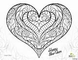Heart Coloring Pages Detailed Getcolorings Printable Double sketch template