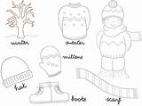 Invierno Fichas Prendas Ingles Vestir Poemas Pre Imagixs Bufandas Childrencoloring sketch template