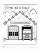 Station Fire Coloring Pages Places Clipart Community Worksheets Town Paint Silhouettes Patterns Kids Mural Option Police Studies Teaching Social Clipground sketch template
