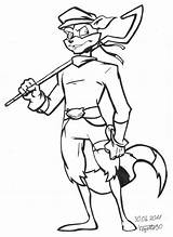 Sly Cooper sketch template
