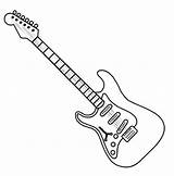 Guitar Electric Coloring Drawing Outline Pages Line Simple Sketch Book Bass Printable Drawings Guitars Kids Print Paintingvalley Instruments sketch template