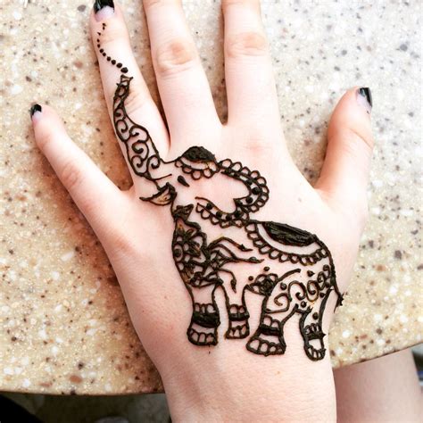 Elephant Hand Henna Done By Allie Anne Henna Tattoo Designs Simple