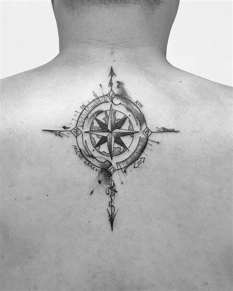 Grey Watercolor Compass Tattoo Best Tattoo Ideas Gallery