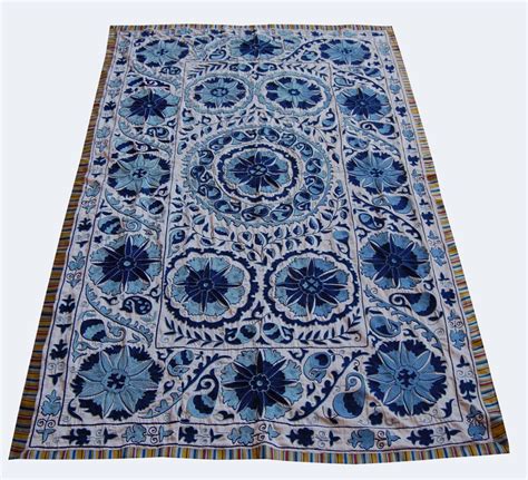 Sold 246 Gorgeous Bukhara Blue And White Suzani Suzani Blue And