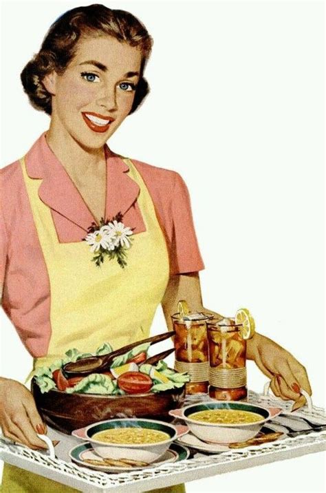 lunch is served ~ ca 1950s vintage housewife vintage