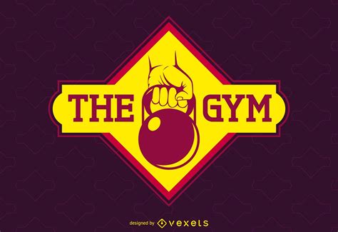 bright gym label logo template vector