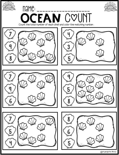 ocean math  literacy worksheets  preschool    prep packet