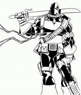 Deathstroke Deadpool Supervillain sketch template