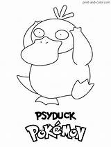 Pokemon Coloring Pages Print Color Printable Psyduck Colouring Sheets Kids Choose Gen Board sketch template