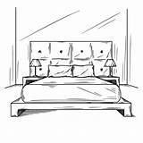 Slaapkamer Binnenlandse Schetstekening Overzicht Het Schets Binnenland Realistische Getrokken sketch template