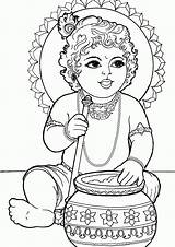 Krishna Baby Drawing Lord Coloring Colour Kids Pages Painting Print Outline Drawings Sketches Book Wallpaper Colours Gif Mandala Col Bk sketch template