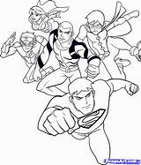 Justice Coloring Pages Young League Robin Lego Superboy Flash Printable Miss Colouring Print Kid Martian Unlimited Artemis Superheroes Kids Aqualad sketch template