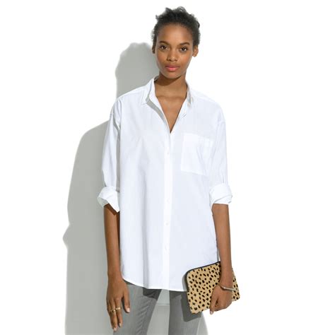 madewell oversized button  shirt  white optic white lyst