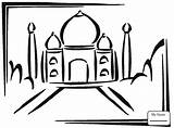 Taj Mahal Coloring India Drawing Getcolorings Painting Getdrawings sketch template
