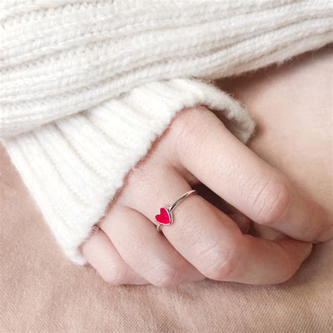 sterling silver red heart ring  junk jewels notonthehighstreetcom