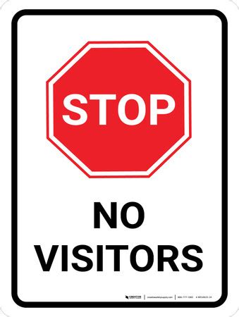 stop  visitors  icon portrait wall sign