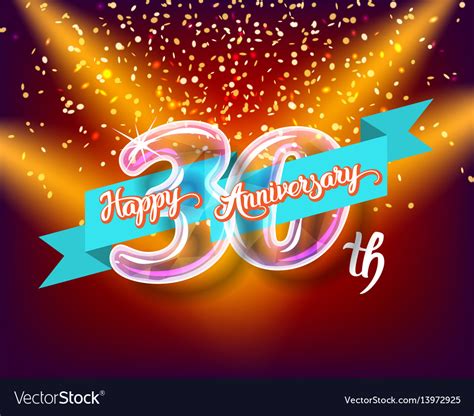happy  anniversary glass bulb numbers set vector image