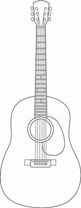 Guitar Clipart Line Clip Strings Blank Coloring Acoustic Colorable Clipground Tumblr Sweetclipart Ghs Music sketch template