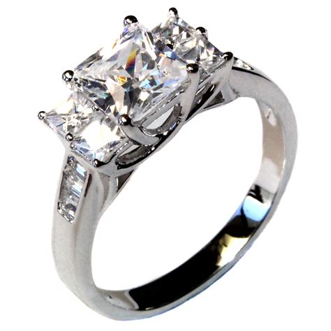 princess cut promise ring   diamond white cubic zirconia stones beautiful promise rings