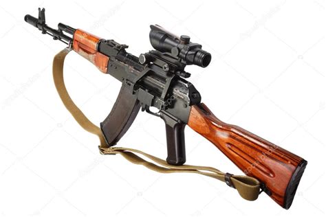 Kalashnikov Ak 47 Con Mira óptica — Foto De Stock © Zim90