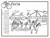 Feria Comunidad Fichas Sevilla Andalucia Colorearimagenes Andalucía Visto sketch template