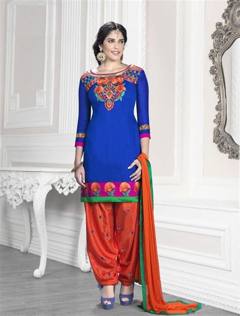 beautiful blue indian clothes online patiala salwar punjabi fashion