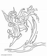 Coloring Fairy Pages Printable Sea Wave Colouring Fairies Kids Template Disney Gorgeous Templates sketch template
